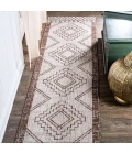 Marokko Diamond Tribal Medallion Beige/Brown 2 ft. x 10 ft. Indoor/Outdoor Runner Rug