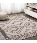 Marokko Diamond Tribal Medallion Beige/Brown 5 ft. x 8 ft. Indoor/Outdoor Area Rug