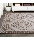 Marokko Diamond Tribal Medallion Beige/Brown 5 ft. x 8 ft. Indoor/Outdoor Area Rug