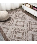 Marokko Diamond Tribal Medallion Beige/Brown 5 ft. x 8 ft. Indoor/Outdoor Area Rug