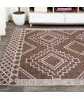 Marokko Diamond Tribal Medallion Brown/Beige 5 ft. x 8 ft. Indoor/Outdoor Area Rug