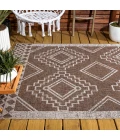 Marokko Diamond Tribal Medallion Brown/Beige 5 ft. x 8 ft. Indoor/Outdoor Area Rug