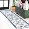Jonathany Santa Monica SMB127C Ivory/Blue Area Rug 2 ft. 2 in. X 10 ft. Runner