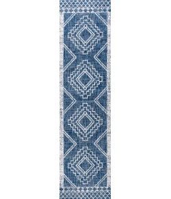 Jonathany Santa Monica SMB127D Blue/Ivory Area Rug 2 ft. 2 in. X 10 ft. Runner
