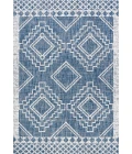 Marokko Diamond Tribal Medallion Blue/Ivory 5 ft. x 8 ft. Indoor/Outdoor Area Rug