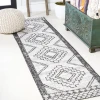 Jonathany Santa Monica SMB127E Ivory/Black Area Rug 2 ft. 2 in. X 10 ft. Runner