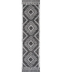 Jonathany Santa Monica SMB127F Black/Ivory Area Rug 2 ft. 2 in. X 10 ft. Runner