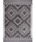 Marokko Diamond Tribal Medallion Black/Ivory 8 ft. x 10 ft. Indoor/Outdoor Area Rug
