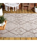 Carwa Tribal Diamond Trellis Beige/Brown 5 ft. x 8 ft. Indoor/Outdoor Area Rug