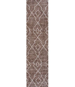 Jonathany Santa Monica SMB128B Brown/Beige Area Rug 2 ft. 2 in. X 10 ft. Runner