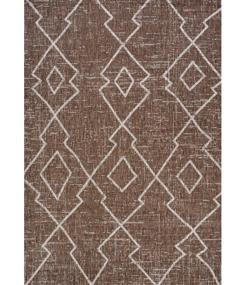 Carwa Tribal Diamond Trellis Brown/Beige 5 ft. x 8 ft. Indoor/Outdoor Area Rug
