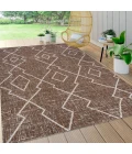 Carwa Tribal Diamond Trellis Brown/Beige 5 ft. x 8 ft. Indoor/Outdoor Area Rug