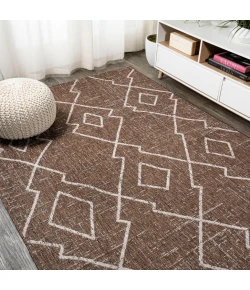 Jonathany Santa Monica SMB128B Brown/Beige Area Rug 5 ft. 2 in. X 7 ft. 5 in. Rectangle