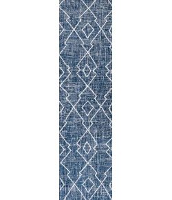 Jonathany Santa Monica SMB128C Blue/Ivory Area Rug 2 ft. 2 in. X 10 ft. Runner