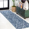 Jonathany Santa Monica SMB128C Blue/Ivory Area Rug 2 ft. 2 in. X 10 ft. Runner