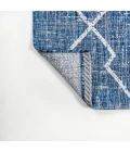 Carwa Tribal Diamond Trellis Blue/Ivory 2 ft. x 10 ft. Indoor/Outdoor Runner Rug