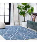 Carwa Tribal Diamond Trellis Blue/Ivory 4 ft. x 6 ft. Indoor/Outdoor Area Rug