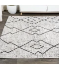 Carwa Tribal Diamond Trellis Ivory/Black 5 ft. x 8 ft. Indoor/Outdoor Area Rug