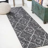 Jonathany Santa Monica SMB128E Black/Ivory Area Rug 2 ft. 2 in. X 10 ft. Runner