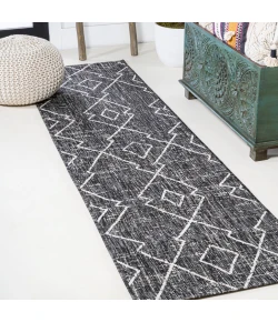 Jonathany Santa Monica SMB128E Black/Ivory Area Rug 2 ft. 2 in. X 8 ft. Runner