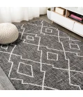 Carwa Tribal Diamond Trellis Black/Ivory 8 ft. x 10 ft. Indoor/Outdoor Area Rug