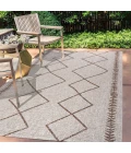 Derya Tribal Diamond Trellis Beige/Brown 5 ft. x 8 ft. Indoor/Outdoor Area Rug