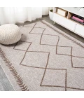Derya Tribal Diamond Trellis Beige/Brown 5 ft. x 8 ft. Indoor/Outdoor Area Rug
