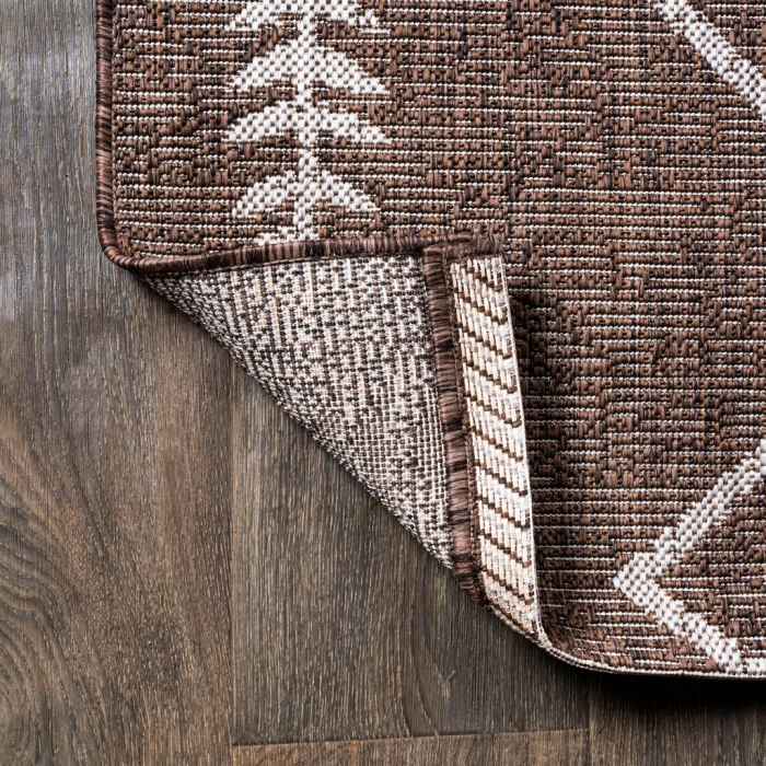 Derya Tribal Diamond Trellis Brown/Beige 2 ft. x 8 ft. Indoor/Outdoor Runner Rug