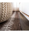 Derya Tribal Diamond Trellis Brown/Beige 2 ft. x 10 ft. Indoor/Outdoor Runner Rug
