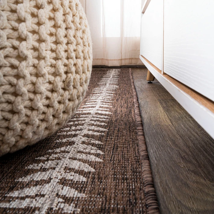 Derya Tribal Diamond Trellis Brown/Beige 2 ft. x 8 ft. Indoor/Outdoor Runner Rug