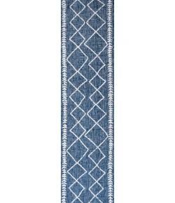 Jonathany Santa Monica SMB129C Blue/Ivory Area Rug 2 ft. 2 in. X 10 ft. Runner