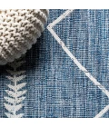 Derya Tribal Diamond Trellis Blue/Ivory 2 ft. x 10 ft. Indoor/Outdoor Runner Rug