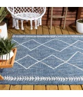 Derya Tribal Diamond Trellis Blue/Ivory 4 ft. x 6 ft. Indoor/Outdoor Area Rug