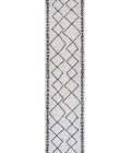 Derya Tribal Diamond Trellis Ivory/Black 2 ft. x 10 ft. Indoor/Outdoor Runner Rug