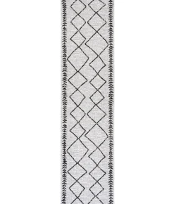 Jonathany Santa Monica SMB129D Ivory/Black Area Rug 2 ft. 2 in. X 10 ft. Runner