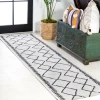 Jonathany Santa Monica SMB129D Ivory/Black Area Rug 2 ft. 2 in. X 10 ft. Runner