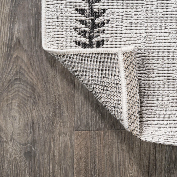 Derya Tribal Diamond Trellis Ivory/Black 2 ft. x 10 ft. Indoor/Outdoor Runner Rug