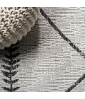 Derya Tribal Diamond Trellis Ivory/Black 2 ft. x 10 ft. Indoor/Outdoor Runner Rug