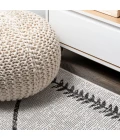 Derya Tribal Diamond Trellis Ivory/Black 2 ft. x 10 ft. Indoor/Outdoor Runner Rug