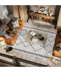 Derya Tribal Diamond Trellis Ivory/Black 3 ft. x 5 ft. Indoor/Outdoor Area Rug