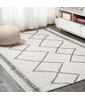 Derya Tribal Diamond Trellis Ivory/Black 3 ft. x 5 ft. Indoor/Outdoor Area Rug