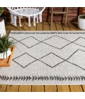 Derya Tribal Diamond Trellis Ivory/Black 3 ft. x 5 ft. Indoor/Outdoor Area Rug