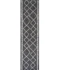 Derya Tribal Diamond Trellis Black/Ivory 2 ft. x 8 ft. Indoor/Outdoor Runner Rug