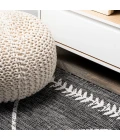Derya Tribal Diamond Trellis Black/Ivory 2 ft. x 8 ft. Indoor/Outdoor Runner Rug