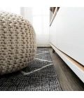 Derya Tribal Diamond Trellis Black/Ivory 2 ft. x 8 ft. Indoor/Outdoor Runner Rug