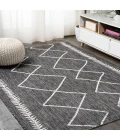 Derya Tribal Diamond Trellis Black/Ivory 4 ft. x 6 ft. Indoor/Outdoor Area Rug
