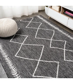 Jonathany Santa Monica SMB129E Black/Ivory Area Rug 7 ft. 9 in. X 10 ft. Rectangle