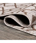 Kafel Tribal Bohemian Beige/Brown 2 ft. x 10 ft. Indoor/Outdoor Runner Rug