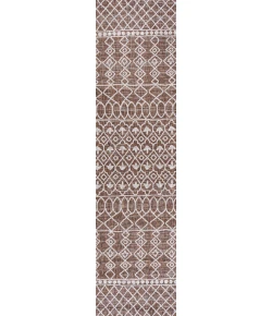 Jonathany Santa Monica SMB130B Brown/Beige Area Rug 2 ft. 2 in. X 10 ft. Runner