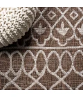 Kafel Tribal Bohemian Brown/Beige 2 ft. x 10 ft. Indoor/Outdoor Runner Rug